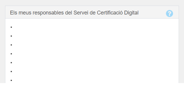 Consulta l'inici de l'EACAT, a la part dreta la persona Responsable de Certificació Digital