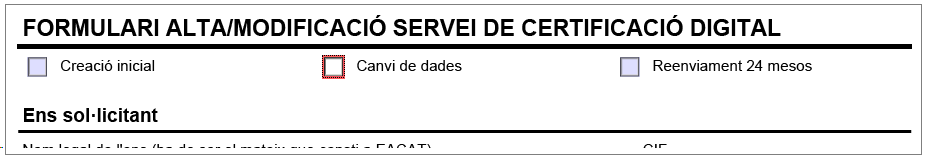 Indicar si és canvi de dades o reenviament