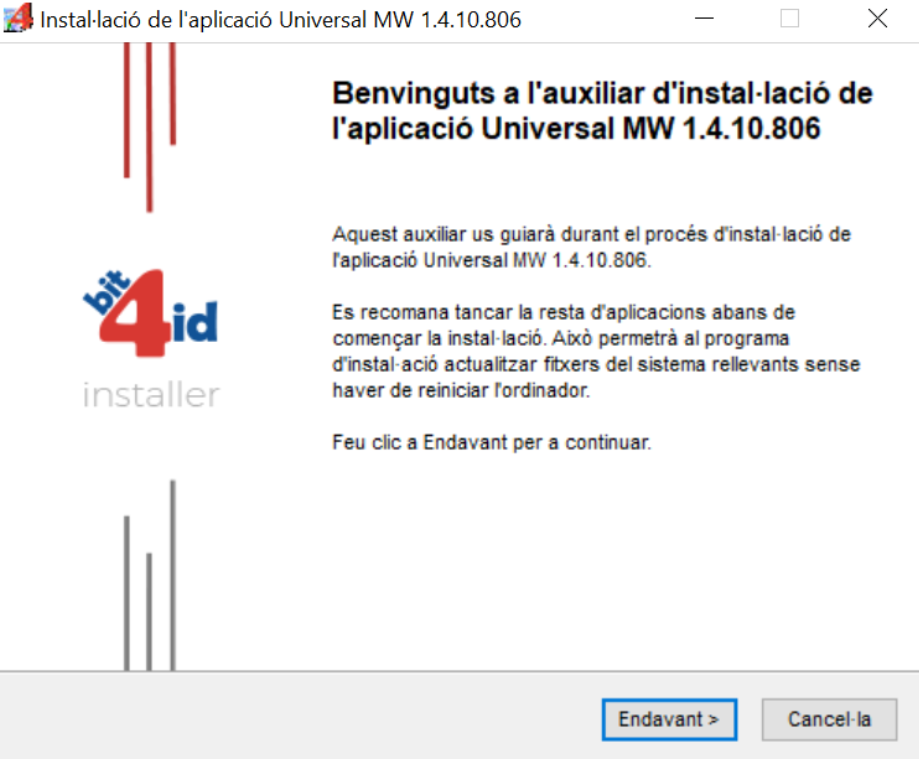 Inici instal·lació