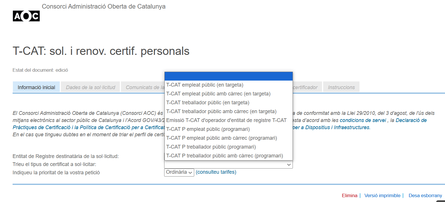 Certificats personals