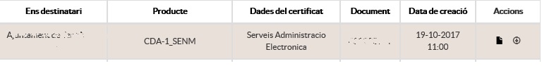 Example of certificates pending delivery